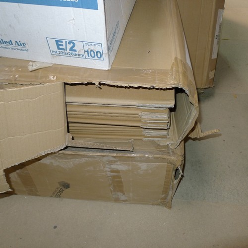 128 - A quantity of various items including flat packed cardboard boxes, Mail Lite envelopes etc.  This lo... 