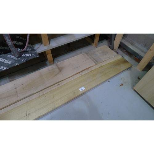 130 - 3 wood boards comprising at approx 434 cm long x 30cm wide x 3.5cm thick, 1 at approx 480cm long x 2... 