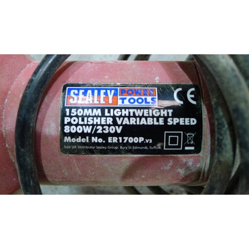 134 - 1 Sealey professional 170mm sander / polisher 240v and 1 Sealey 150mm light weight variable speed po... 