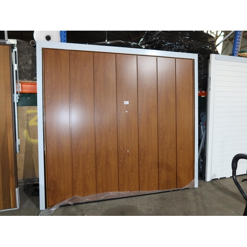 1083 - A Sherwood metal garage door with frame type 7066CF Golden Oak (door is metal - faux wood effect) ap... 