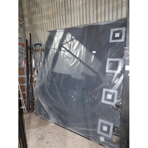 1088 - A Bradfords black metal garage door with frame type Design 203 right side 2112 2115L Black RAL, appr... 