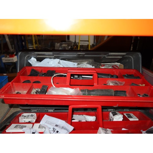 1133 - 1 tool box and 1 tool bag both containing a quantity of various electrical related items. Contents o... 