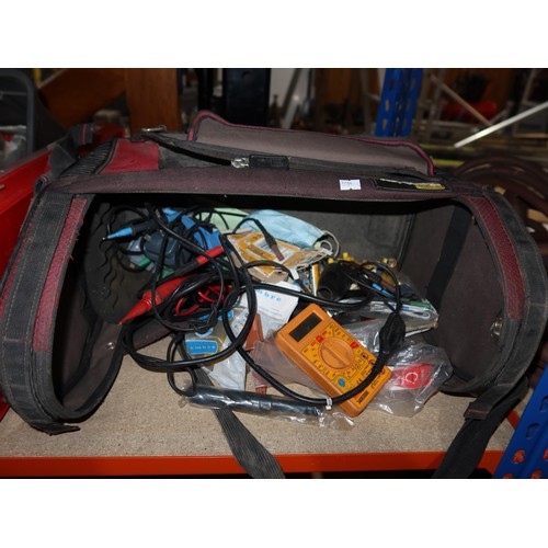 1133 - 1 tool box and 1 tool bag both containing a quantity of various electrical related items. Contents o... 