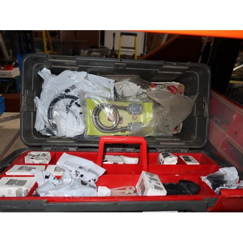 1133 - 1 tool box and 1 tool bag both containing a quantity of various electrical related items. Contents o... 