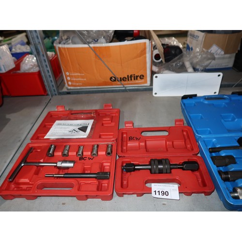 1190 - 1 Neilsen diesel injector seat cutter set, a Sealey diesel injector extractor tool, 4 various thread... 