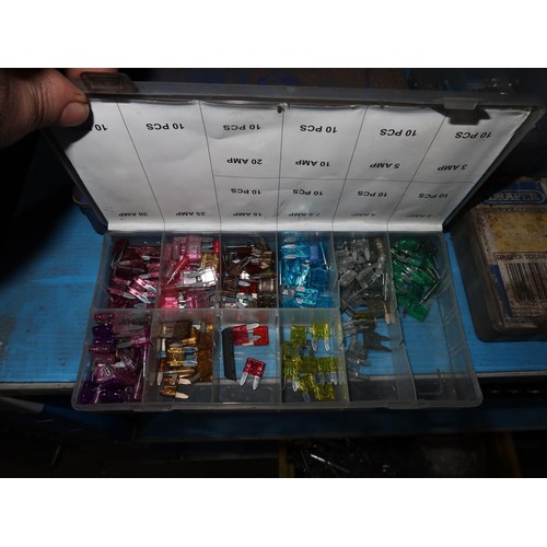 1198 - A quantity of various items including auto fuses, circlips, split pins, insulated terminals etc. Con... 