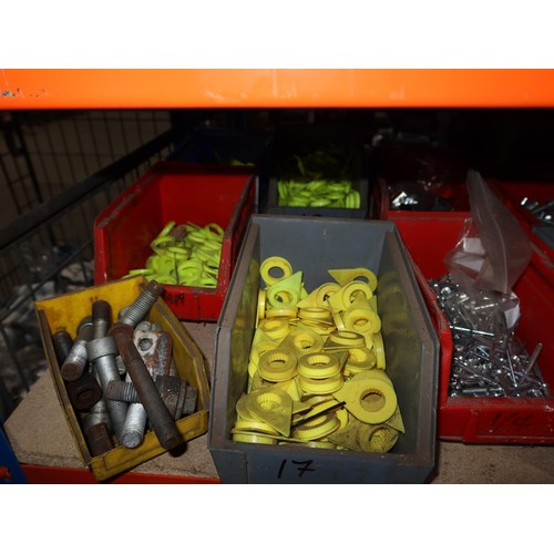 1207 - A quantity of plastic Lin type storage bins containing various auto related and other items includin... 