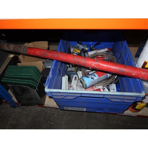 1127 - A quantity of various items including cable running rods, security chains, an extension lead, morter... 