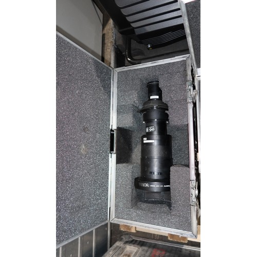 319 - A Barco BME FLM HD18 projector 240v supplied in a wheeled flight case together with 1 x TLD Zoom (2.... 