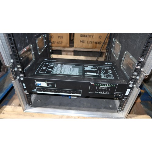 322 - 1 rack mount flight case containing a QTX 12 channel DMX relay pack type RP12