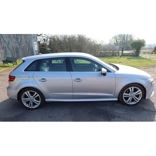 1717 - Audi A3 S Line TDI 150PS Quattro 2.0 Sportback, Silver, Reg GM66 KSV, 1st Reg 24/01/2017, 5 door Hat... 