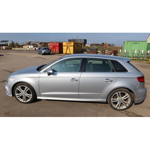 1717 - Audi A3 S Line TDI 150PS Quattro 2.0 Sportback, Silver, Reg GM66 KSV, 1st Reg 24/01/2017, 5 door Hat... 