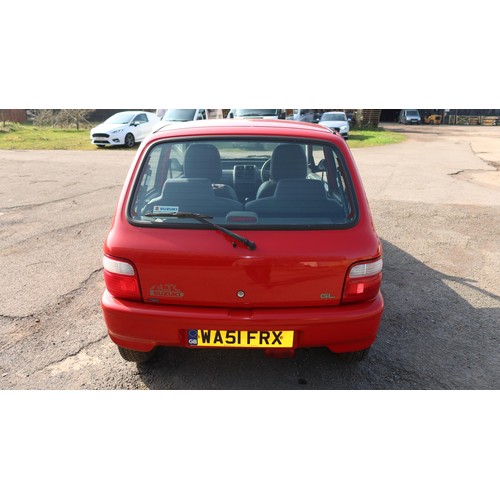 1720 - Suzuki Alto GL 3 dr Hatchback, red, WA51 FRX, 1st Reg 01/09/2001, 5 spd manual petrol 993cc, MoT to ... 