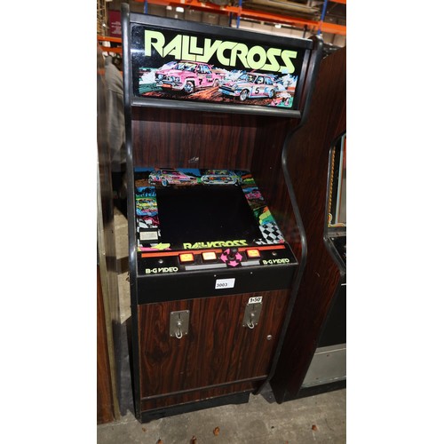 3003 - 1 vintage arcade cabinet video game machine by BG Video type Rally Cross - Back panel is present, no... 