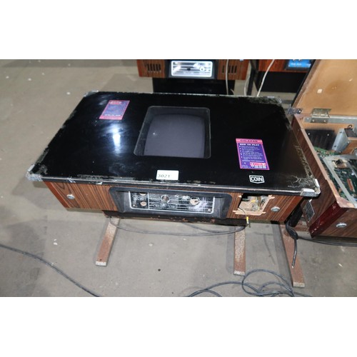 3021 - A vintage arcade cocktail / table top video game machine by Taito Corporation type Galaxan  - Hinged... 