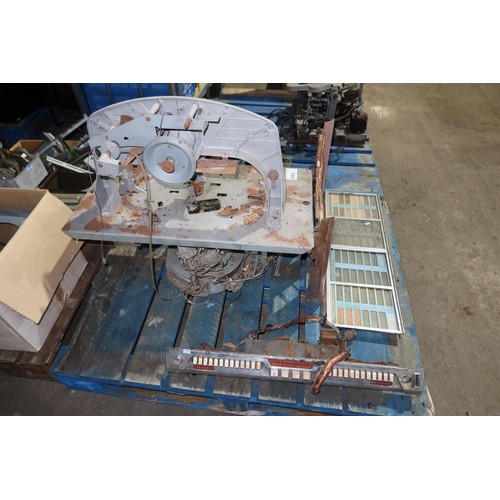 3063 - 4 pallets containing a quantity of various items including parts of Jukebox record changing mechanis... 
