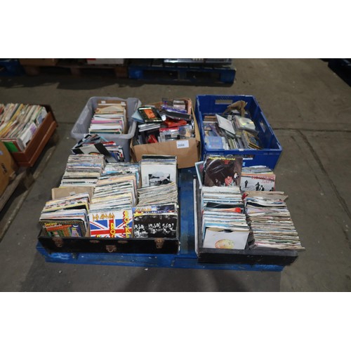 3066 - 1 pallet containing a quantity of various vinyl records comprising mainly 45rpm singles, CDs and tap... 