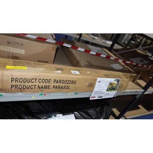 214 - 1 Chancery 2m traditional parasol RRP £39 - Boxed and no base is included