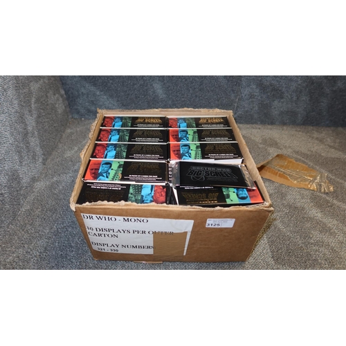 3125 - A box containing a quantity of various Doctor Who collectible trading cards, inner boxes have been o... 