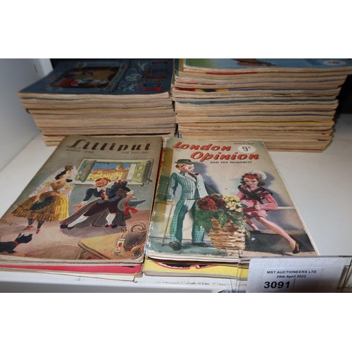 3091 - A quantity of 1940s/50s vintage Lilliput & London Opinion magazines