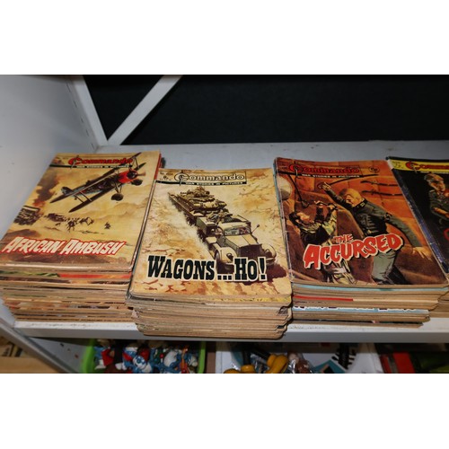 3093 - Approx 100 vintage comic books including Commando, Star Blazer and The Beano comic library