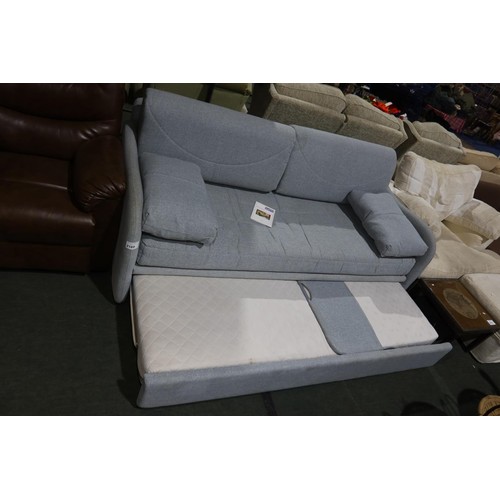 2169 - A Slumberland Mystique light grey upholstered sofa bed approx 200cm wide