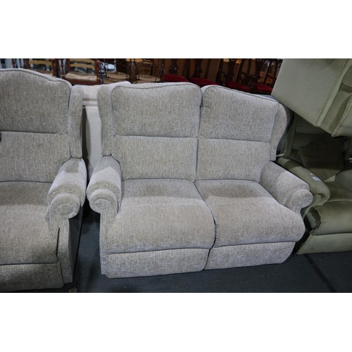 2173 - A two person sofa approx 143cm wide (splits into two parts) and a matching arm chair