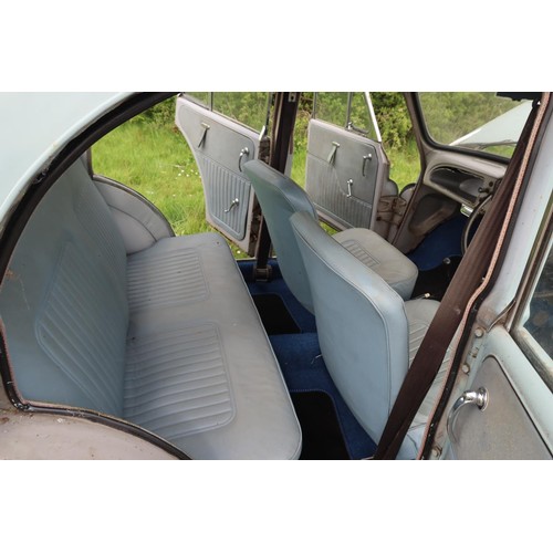 7 - Morris Minor 1000 Grey 4 dr Saloon,  reg. no. 735 FGU,  1st reg  01/03/1963, 1098cc petrol engine ma... 