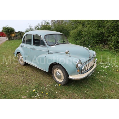 7 - Morris Minor 1000 Grey 4 dr Saloon,  reg. no. 735 FGU,  1st reg  01/03/1963, 1098cc petrol engine ma... 