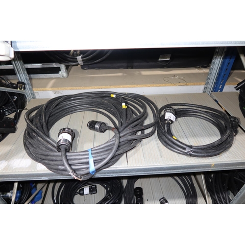 109 - 2 x 19 pin multi core cable assemblies with couplings fitted comprising 1 x 30m and 1 x 5m long. Con... 