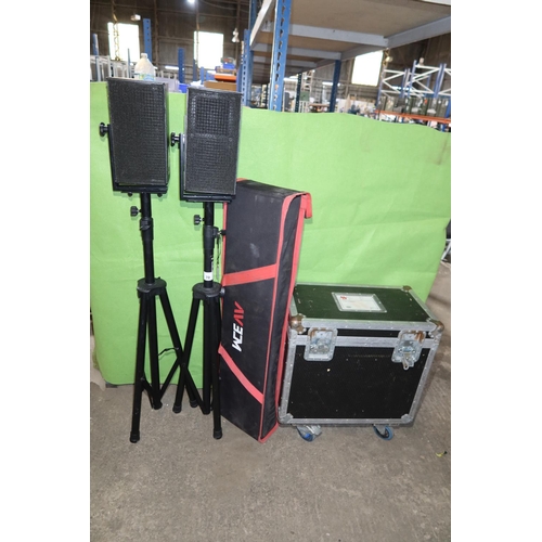 70 - 2 x speakers by d & b Audiotechnik type E3 supplied in a wheeled flight case with hinged top approx ... 