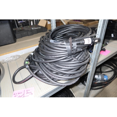 115 - 3 x 20m Evolution Professional speaker cables type XPC OFC 825 with NLT8 connectors fitted. Stack on... 