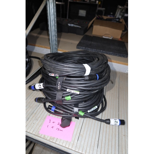 121 - 4 x Van Damme speaker cables type Black Series Tour Grade Pro Multi Core with NLT4 connectors fitted... 