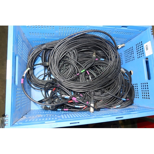 190 - A quantity of leads 5 pin DMX leads. Contents of 1 blue plastic crate which is not included