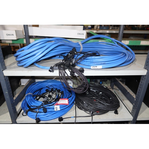 228 - 1 x 50m Bulgin pyro plug male to male extension cable on 25G 0.75mm EB Blue and a quantity of variou... 