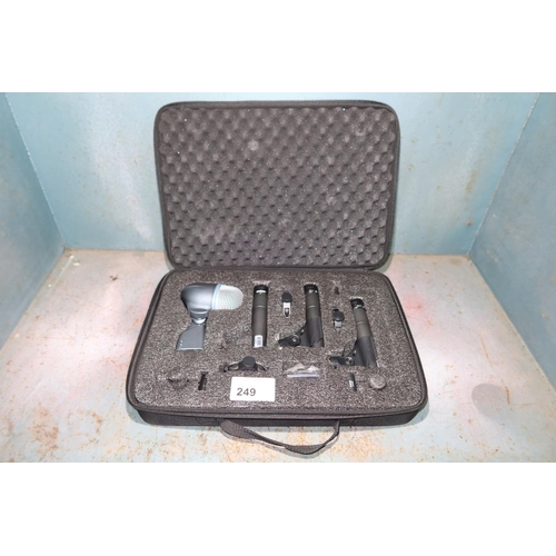 249 - A Shure drum microphone kit supplied in a black plastic carry case