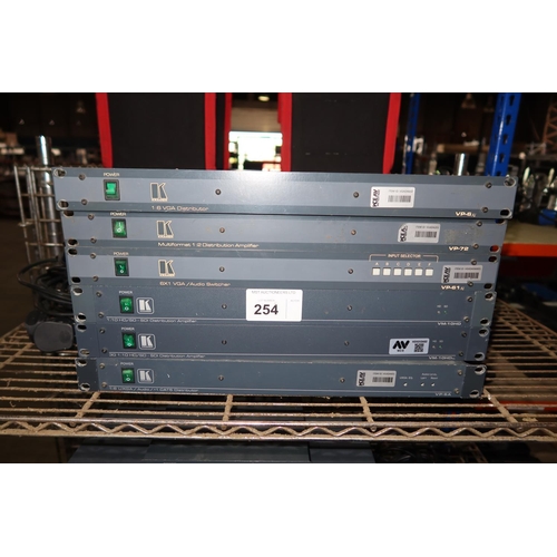 254 - 6 various units by Kramer comprising 1 x VP-6A, 1 x VM-10HDXL, 1 x VM-10HD, 1 x VP-61XL, 1 x VP-72 a... 