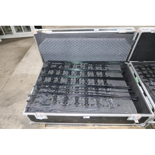 295 - A quantity of connected LED light assemblies supplied in a flight case with lift off top approx 131 ... 