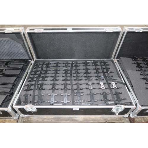 296 - A quantity of connected LED light assemblies supplied in a flight case with lift off top approx 131 ... 