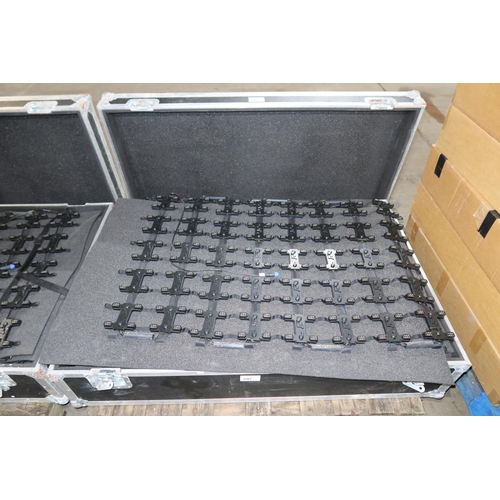 297 - A quantity of connected LED light assemblies supplied in a flight case with lift off top approx 131 ... 