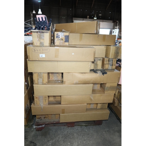 301 - 1 pallet containing approx 54 cardboard boxes containing a quantity of connected LED light assemblie... 