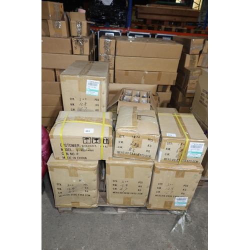 313 - 1 pallet containing a quantity of black plastic mounting plates used the manufacture of LED display ... 