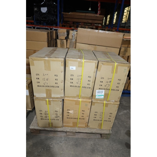 314 - 1 pallet containing a quantity of black plastic mounting plates used the manufacture of LED display ... 