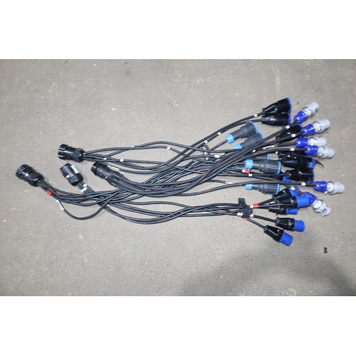 111A - 4 x 19 pin multi core break out power splitter cable assemblies by CEEP etc comprising a 19 pin mult... 