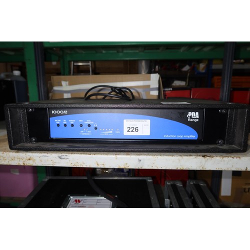 226 - 1 induction loop amplifier by PDA Range with a power lead and is supplied in a black stacking rack u... 