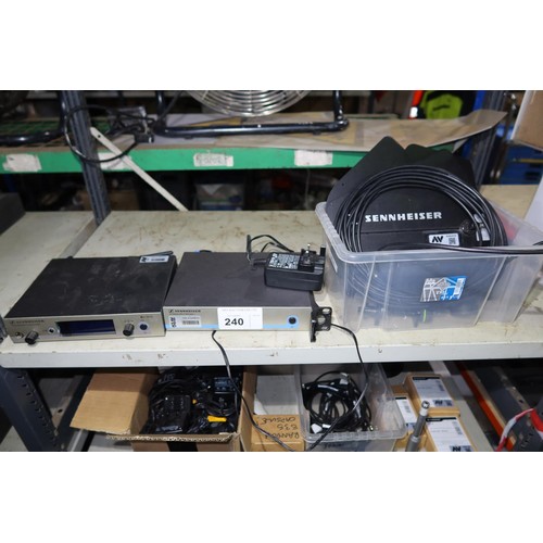 240 - A quantity of various Sennheiser equipment including 1 x EW 300 G3 receiver, 1 x ASA 1 antenna split... 