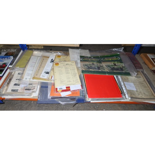 152 - A quantity of various MG vintage lubrication charts, data sheets etc. Contents of 1 shelf