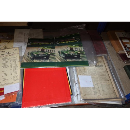 152 - A quantity of various MG vintage lubrication charts, data sheets etc. Contents of 1 shelf