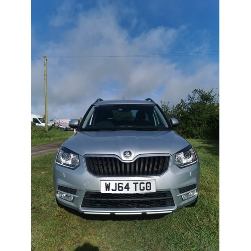 167 - Skoda Yeti Elegance 1.2 TSI Silver, 5 dr Estate, Reg; WJ64 TGO, 18/09/2014, 6 spd manual petrol, 119... 