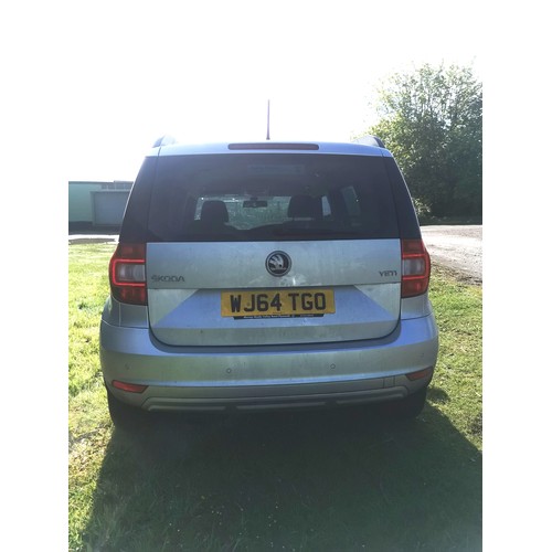 167 - Skoda Yeti Elegance 1.2 TSI Silver, 5 dr Estate, Reg; WJ64 TGO, 18/09/2014, 6 spd manual petrol, 119... 
